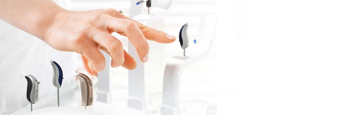 Selection of different types of hearing aids