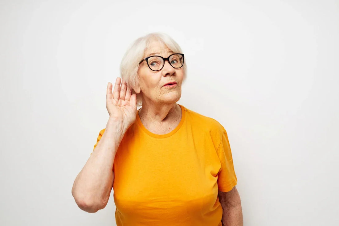 elderly woman with hearing problem