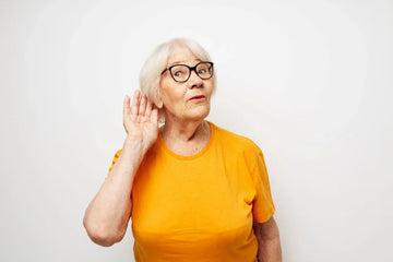 elderly woman with hearing problem