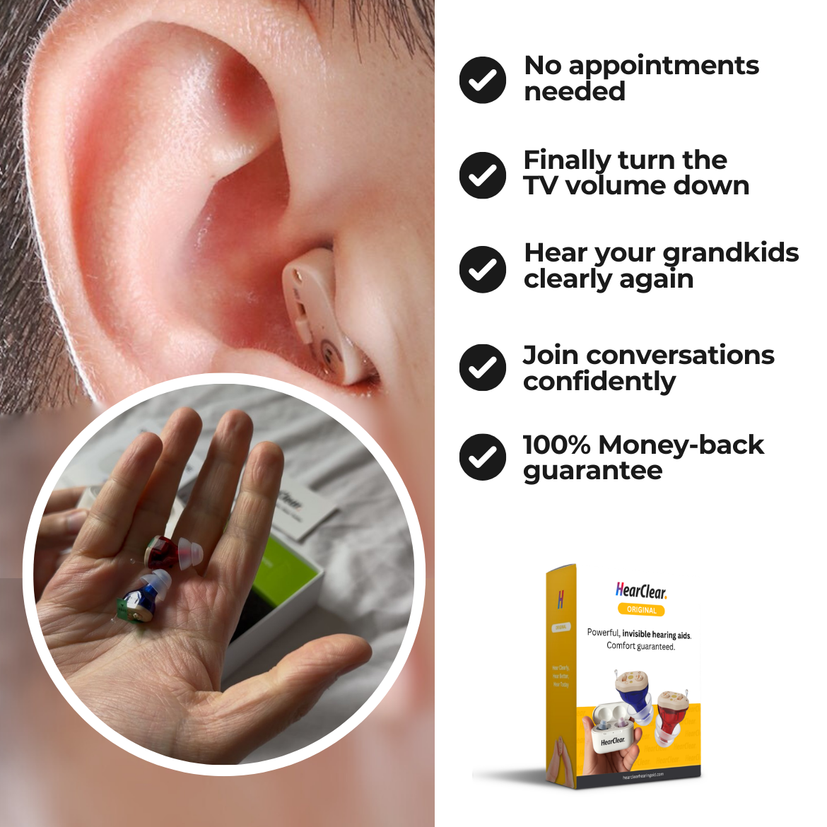 HearClear Invisible OTC Hearing Aids