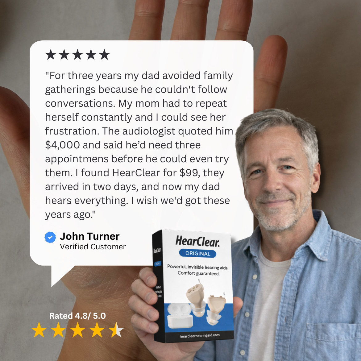 HearClear Invisible OTC Hearing Aids